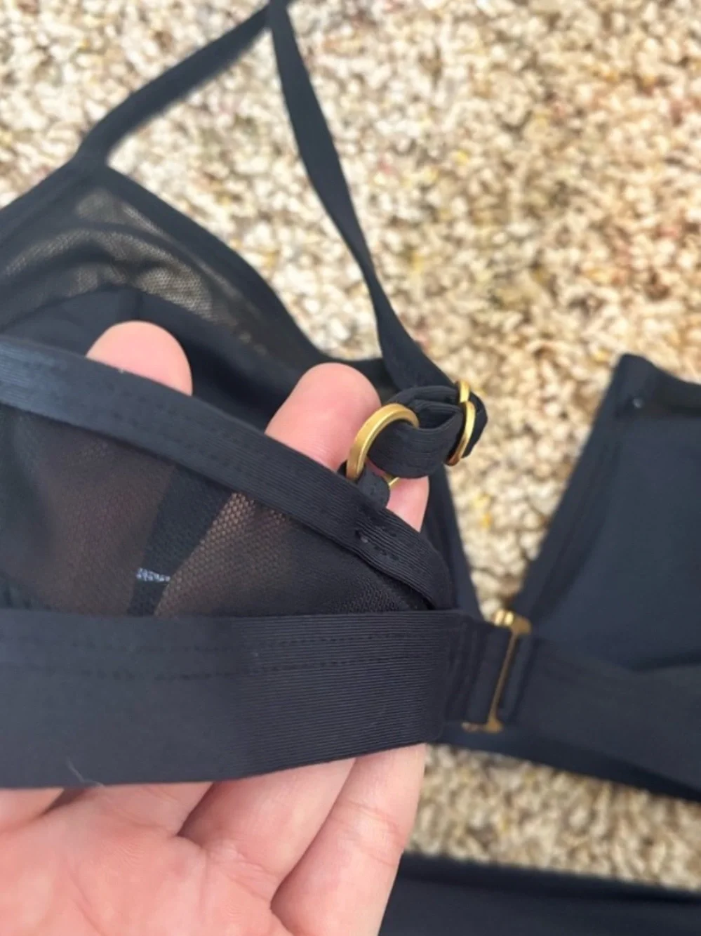 L*space Black Ribbed V-Wire Bikini Set